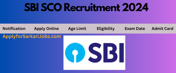 SBI SCO Recruitment 2024
SBI SCO Specialist Officer Recruitment 2024
SBI SCO Eligibility